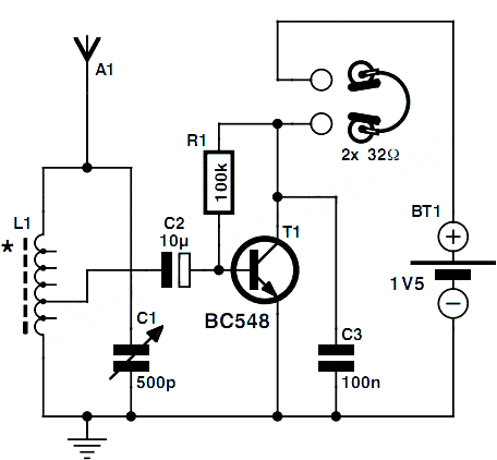 One Transistor Radio Circuit Diagram