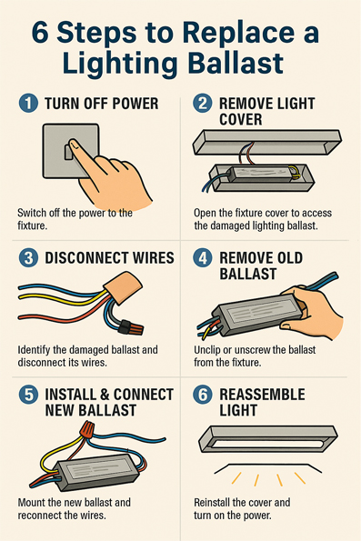 how to replace light ballast